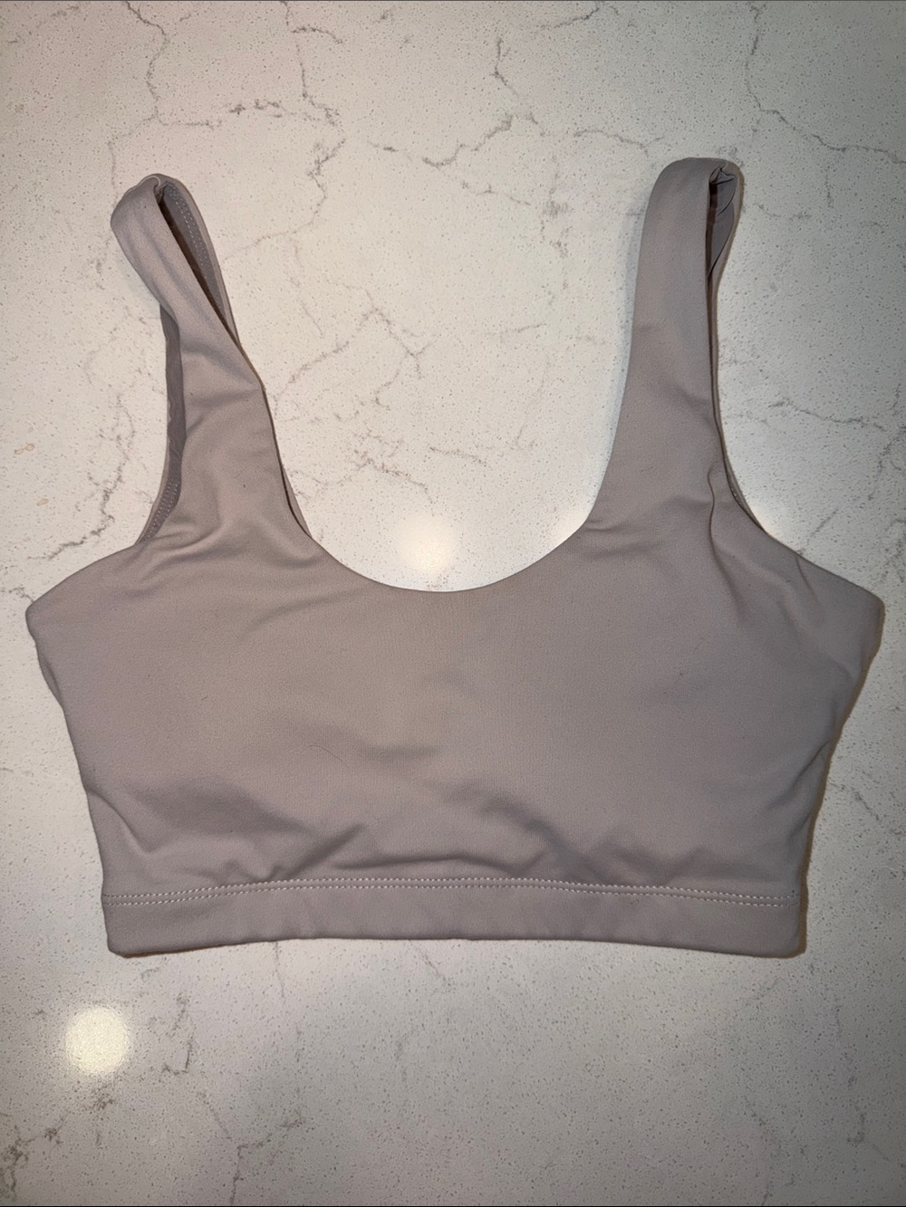 Balance Athletica Scoop Neck Sports Bra - Light Taupe